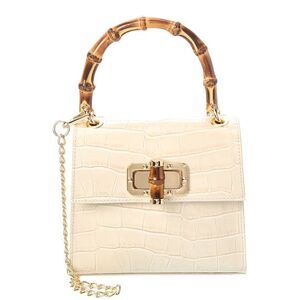 Persaman New York Ellie16 Top Handle Leather Bag, Beige